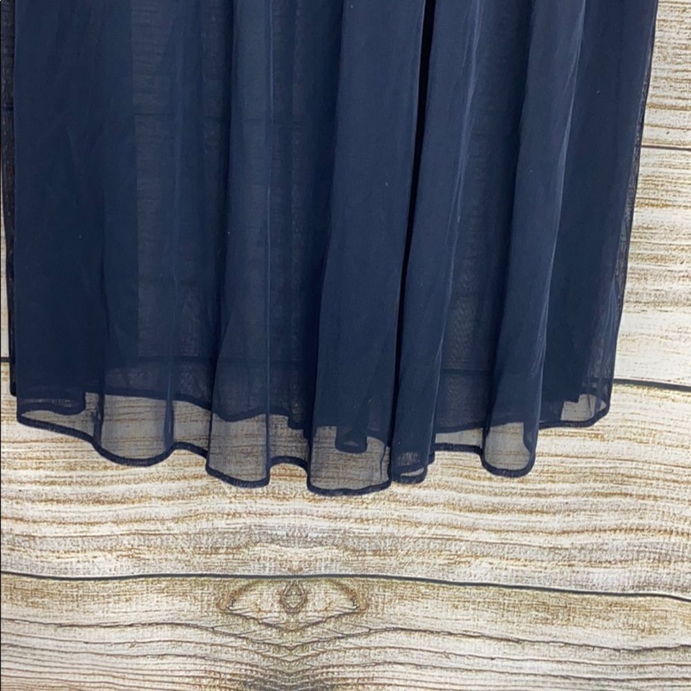 Morgan&Co Navy Blue Chiffon Laces Formal Long 
Dress - Picture 3 of 10